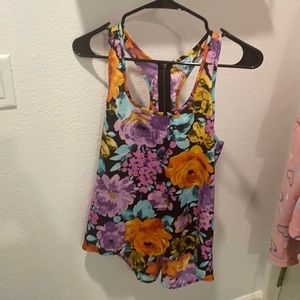 Floral razor back tank